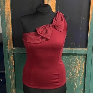Burgundy Off the Shoulder Top
